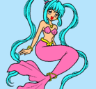 Dibujo Sirena con perlas pintado por sara_11_bl