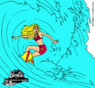 Dibujo Barbie practicando surf pintado por qwertyuiopasdfg