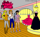 Dibujo Barbie mirando vestidos pintado por katherina