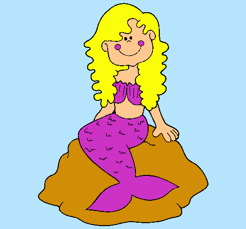 Dibujo Sirena sentada en una roca pintado por  Periitha