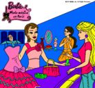 Dibujo Barbie en una tienda de ropa pintado por Mandi