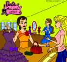 Dibujo Barbie en una tienda de ropa pintado por Fabiiux