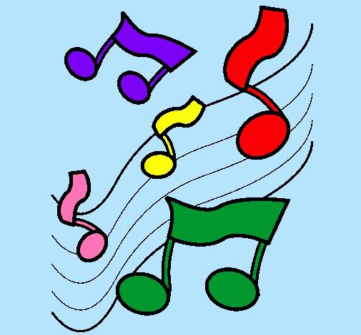 Dibujo Notas en la escala musical pintado por anitin