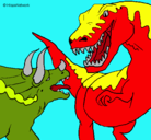 Dibujo Lucha de dinosaurios pintado por juanca10