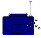 Dibujo Radio cassette 2 pintado por uveni