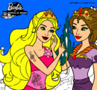 Dibujo Barbie se despiede de la reina sirena pintado por ISMENE