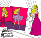 Dibujo Barbie, desfilando por la pasarela pintado por andrelomas
