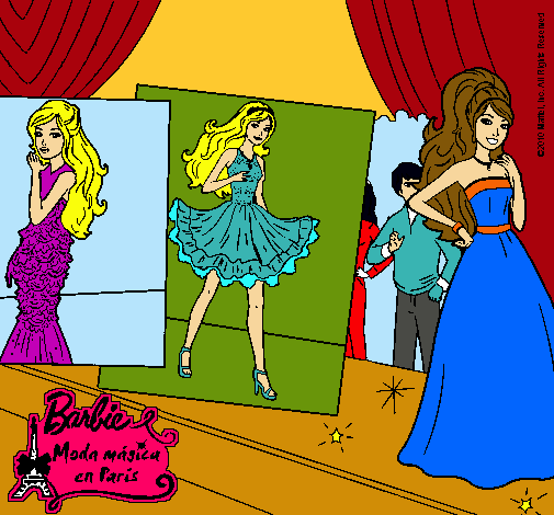 Dibujo Barbie, desfilando por la pasarela pintado por princess91