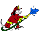 Dibujo Dálmata bombero pintado por eslax