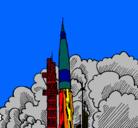 Dibujo Lanzamiento cohete pintado por cometexman