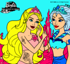 Dibujo Barbie se despiede de la reina sirena pintado por aroaaguilarl