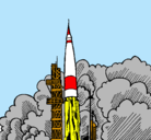 Dibujo Lanzamiento cohete pintado por teherik
