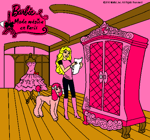 Barbie delante del armario