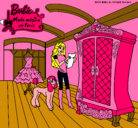Dibujo Barbie delante del armario pintado por kelymar
