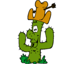 Dibujo Cactus con sombrero pintado por sasasasasasa