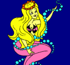 Dibujo Sirena entre burbujas pintado por soniayelissa