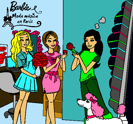 Barbie de compras con sus amigas