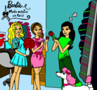 Dibujo Barbie de compras con sus amigas pintado por gabotex