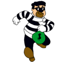 Dibujo Ladrón pintado por dinero