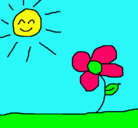 Dibujo Sol y flor 2 pintado por herjehgoirtj
