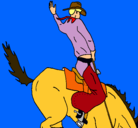 Dibujo Vaquero en caballo pintado por yoyoss