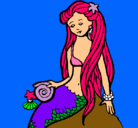 Dibujo Sirena con caracola pintado por carli1213