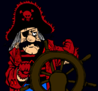 Dibujo Capitán pirata pintado por barba blanca