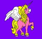 Dibujo Unicornio con alas pintado por unicornio