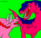 Dibujo Lucha de dinosaurios pintado por Indiolalo