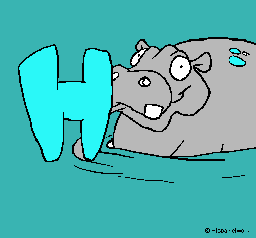 Dibujo Hipopótamo pintado por Monse