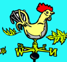 Dibujo Veletas y gallo pintado por gallo