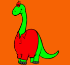 Dibujo Diplodocus con camisa pintado por axeloco