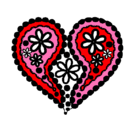 Dibujo Corazón de flores pintado por Wilgely
