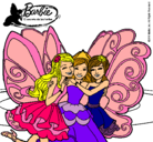 Dibujo Barbie y sus amigas en hadas pintado por moli