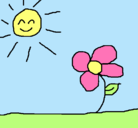 Dibujo Sol y flor 2 pintado por yibley