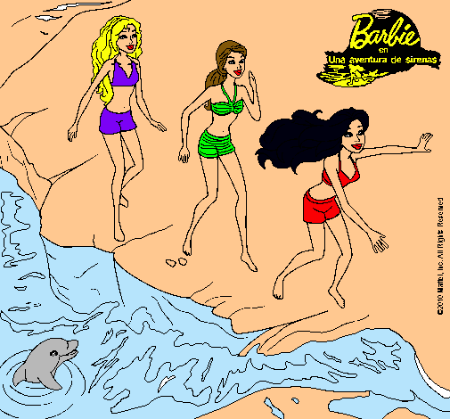 Barbie y sus amigas en la playa