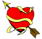 Dibujo Corazón con flecha pintado por flechas