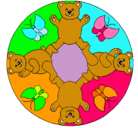 Dibujo Mandala 10 pintado por osos