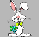 Dibujo Conejo con ramo de flores pintado por ALISSON