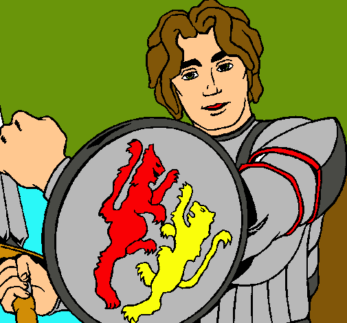Dibujo Caballero con escudo de león pintado por MoisesMiguel