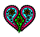 Dibujo Corazón de flores pintado por pupu