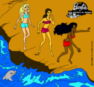 Dibujo Barbie y sus amigas en la playa pintado por Prixe2