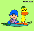 Dibujo Pocoyó y Pato pintado por antonela8