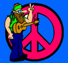 Dibujo Músico hippy pintado por TDFDFYEGRDFEY