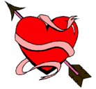 Dibujo Corazón con flecha pintado por Misael 