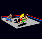 Dibujo Lucha en el ring pintado por ironely