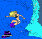 Dibujo Barbie practicando surf pintado por gemma