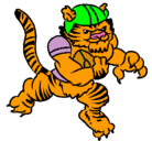 Dibujo Jugador tigre pintado por tegre