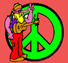 Dibujo Músico hippy pintado por glorit