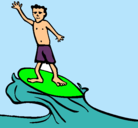 Dibujo Surfista pintado por enana